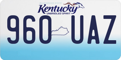 KY license plate 960UAZ