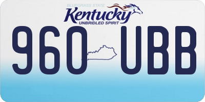 KY license plate 960UBB