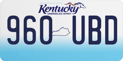 KY license plate 960UBD