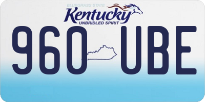 KY license plate 960UBE