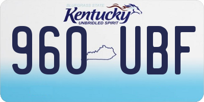 KY license plate 960UBF