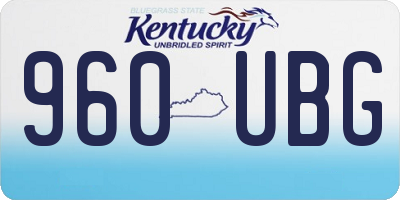 KY license plate 960UBG