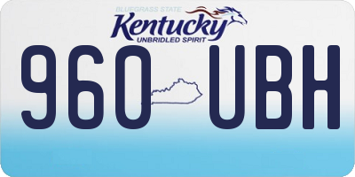 KY license plate 960UBH