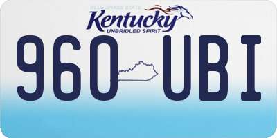 KY license plate 960UBI
