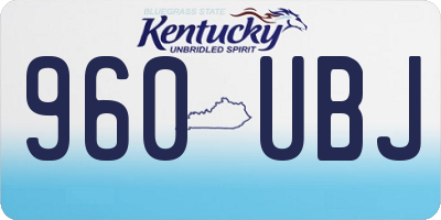 KY license plate 960UBJ