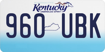 KY license plate 960UBK