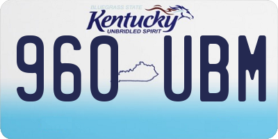KY license plate 960UBM