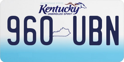 KY license plate 960UBN