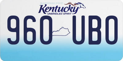 KY license plate 960UBO