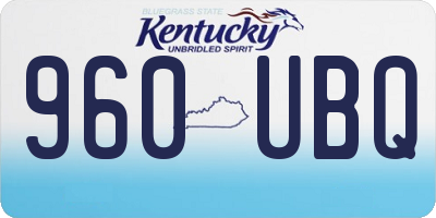 KY license plate 960UBQ