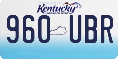 KY license plate 960UBR