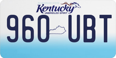 KY license plate 960UBT
