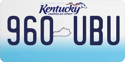 KY license plate 960UBU