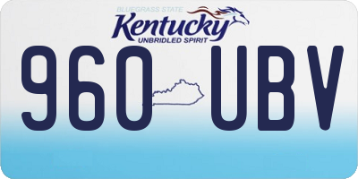 KY license plate 960UBV