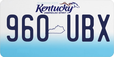 KY license plate 960UBX