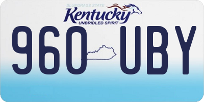 KY license plate 960UBY
