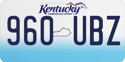KY license plate 960UBZ