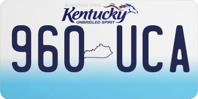 KY license plate 960UCA