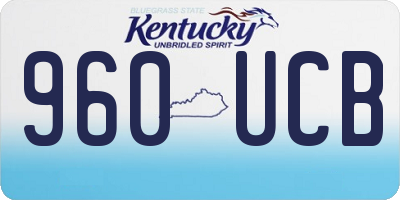 KY license plate 960UCB
