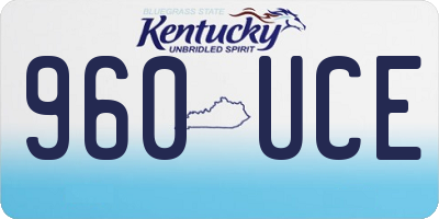 KY license plate 960UCE
