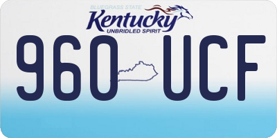 KY license plate 960UCF