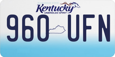 KY license plate 960UFN