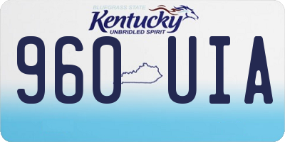 KY license plate 960UIA