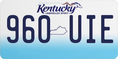 KY license plate 960UIE