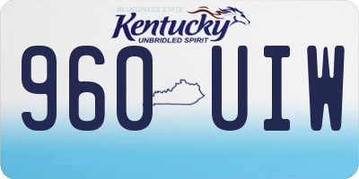 KY license plate 960UIW