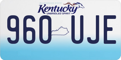 KY license plate 960UJE