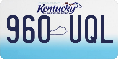 KY license plate 960UQL