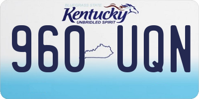 KY license plate 960UQN