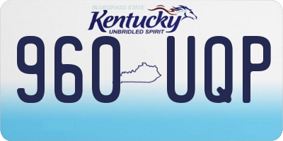 KY license plate 960UQP