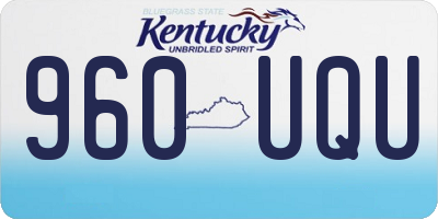 KY license plate 960UQU