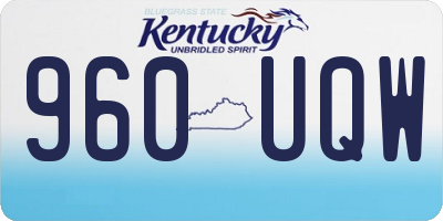 KY license plate 960UQW