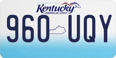 KY license plate 960UQY