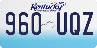 KY license plate 960UQZ