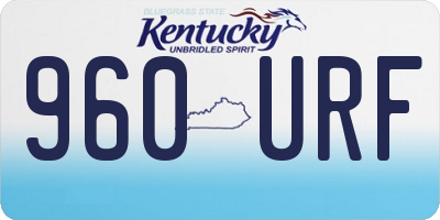 KY license plate 960URF