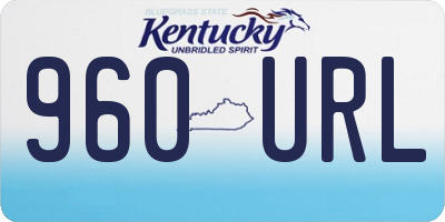 KY license plate 960URL