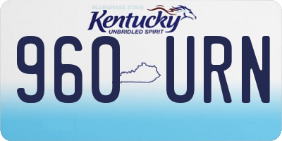 KY license plate 960URN