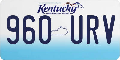 KY license plate 960URV
