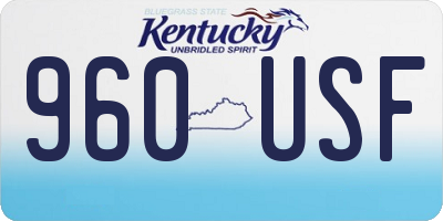 KY license plate 960USF