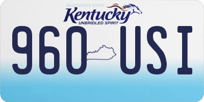 KY license plate 960USI