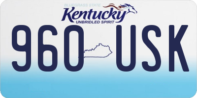 KY license plate 960USK