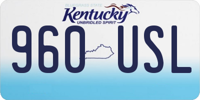 KY license plate 960USL