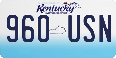 KY license plate 960USN