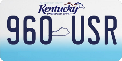 KY license plate 960USR