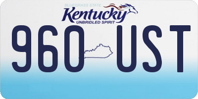 KY license plate 960UST