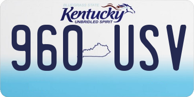 KY license plate 960USV