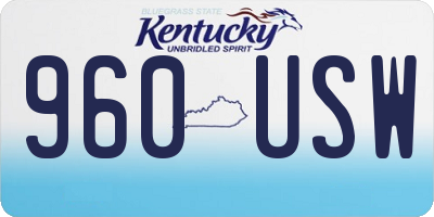 KY license plate 960USW